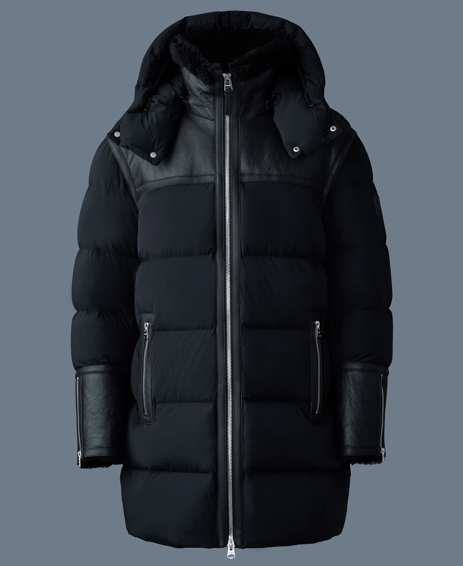 Nicholas Mixed-Media Shearling Puffer Jacket Nicholas Mixed-Media Shearling Puffer Jacket - Trendy Leather Jackets