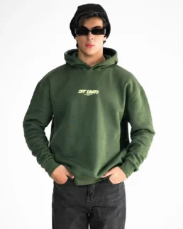 Off Limits Green Hoodie - Trendy Leather Jackets