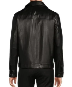 Roundtree & Yorke Big Tall Leather Hipster Jacket Back - Trendy Leather Jacket