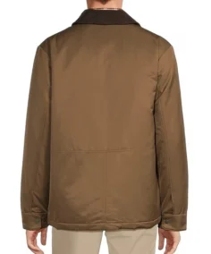 Men's Brown Carcoat Jacket Back - Trendy Leather Jacket