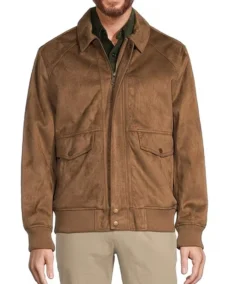 Men's Suede Leather Bomber Jacket - Trendy Leather Jacket