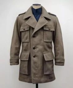 Vintage 1940 Swedish Army Wool Coat Jacket - Trendy Leather Jackets