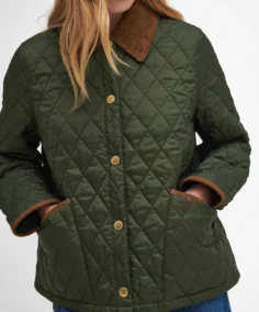 Women’s Olive Quilted Puffer Jacket