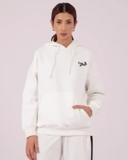 Women's Oversized Forever Positive Hoodie Front - Trendy Leather Jackets