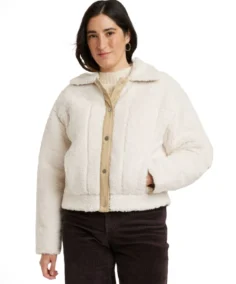 Women's Utility White Faux Fur Jacket - Trendy Leather Jackets