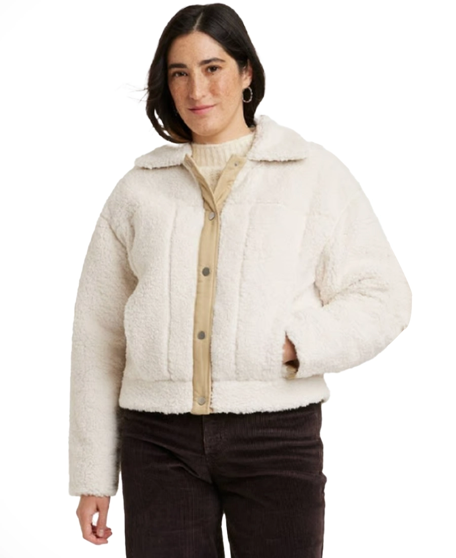 Women'S Utility White Faux Fur Jacket Women'S Utility White Faux Fur Jacket - Trendy Leather Jackets