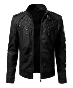 Men's Retro Black Leather Jacket - Trendy Leather Jackets