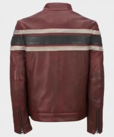 Mens Retro Red Waxed Vintage Jacket Back - Trendy Leather Jackets