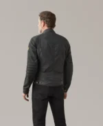 Men's Waxed Cotton Roberts Motorcycle Jacket Back - Trendy Leather Jackets