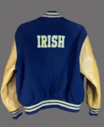 Notre Dame Fighting Irish Yellow Varsity Jacket Back - Trendy Leather Jackets