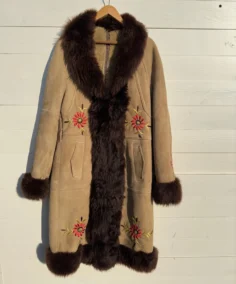 Emerald Sheepskin Afghan Coat - Trendy Leather Jackets