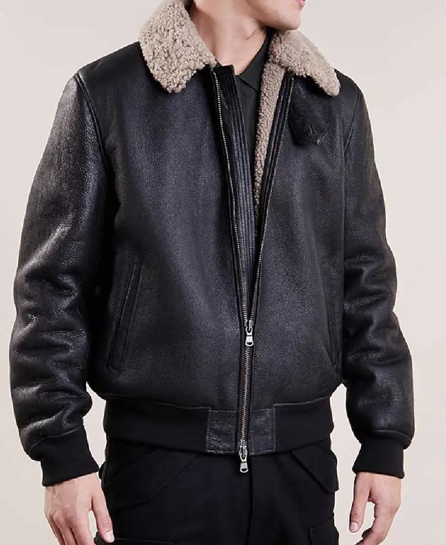 Men'S Aviator Bomber Black Leather Jacket Men'S Aviator Bomber Black Leather Jacket - Trendy Leather Jackets