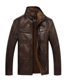 Men’s Beast Sheepskin Leather Jacket Dark Brown - Trendy Leather Jackets