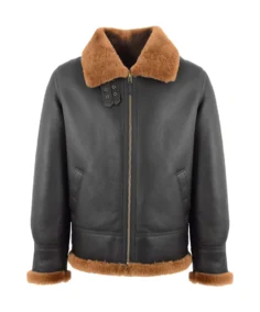 Men's Poacher B3 Bomber Aviator Jacket Black - Trendy Leather Jackets