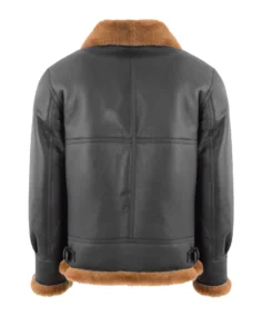 Men's Poacher B3 Bomber Aviator Jacket Black Back - Trendy Leather Jackets