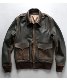 Men's Washed Goatskin A2 Flight Jacket - Trendy Leather Jackets