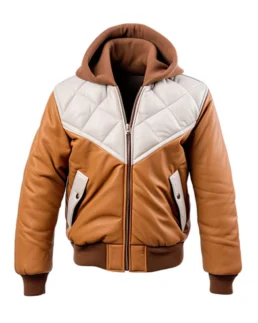 Men's White Beige Quilted Sheepskin Puffer Jacket - Trendy Leather Jackets
