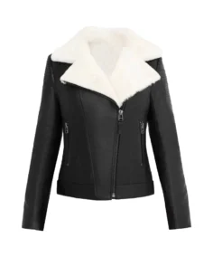Mullet Women’s Black Shearling Leather Jacket - Trendy Leather Jackets