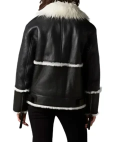 Shop The Aviator Black And White Shearling Jacket - Trendy Leather Jackets