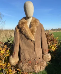 Sabiya Sheepskin Afghan Coat - Trendy Leather Jackets