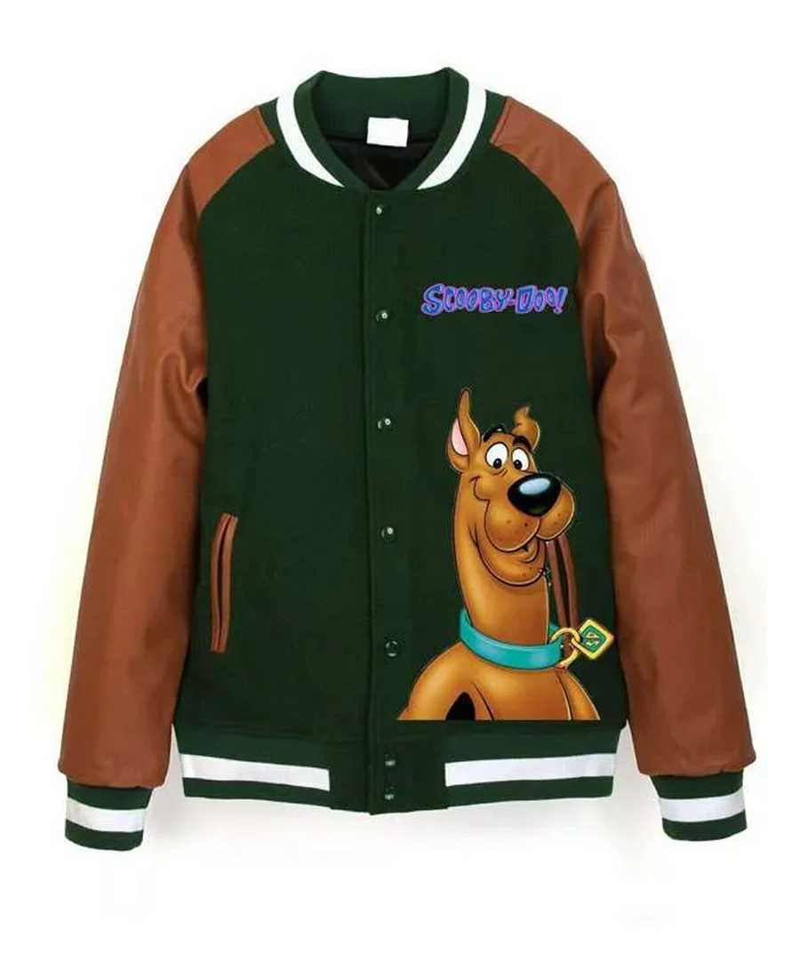 Scooby Doo Green And Brown Varsity Jacket - Trendy Leather Jackets Scooby Doo Green And Brown Varsity Jacket - Trendy Leather Jackets