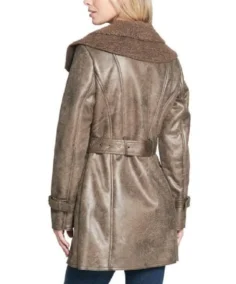 Shop The Duster Shearling Mid-Length Trench Coat - Trendy Leather Jackets