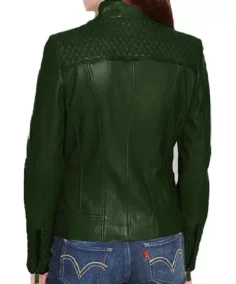 Shop The Women's Quilted Green Leather Motorcycle Jacket - Trendy Leather Jackets