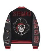 Pirate Sea Rider Black Varsity Jacket - Image 2