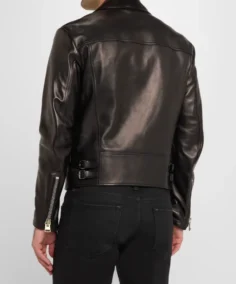 Tom Ford Nappa Grain Leather Asymmetric Biker Jacket Back - Trendy Leather Jackets