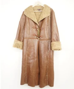 Vintage Faux Leather Afghan Coat - Trendy Leather Jackets