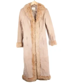 Vintage Suede Faux Fur Trim Afghan Coat - Trendy Leather Jackets