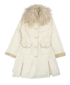 Women's Mongolian Fur White Afghan Coat - Trendy Leather Jackets