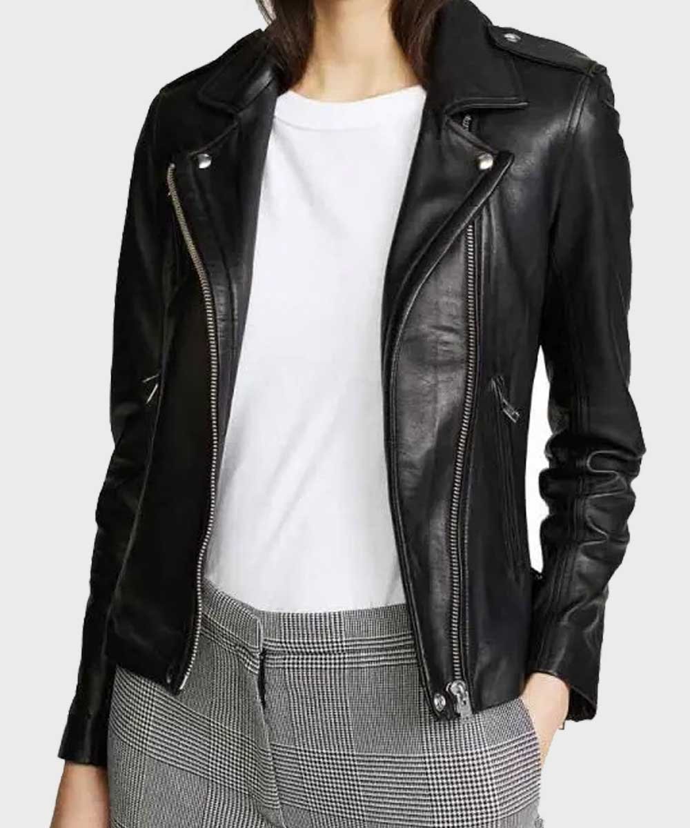 1-7.Jpg Women’s Biker Black Leather Jacket - Image 1