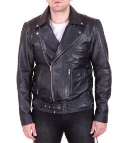 Men’s Classic Black Leather Biker Jacket - Trendy Leather Jackets