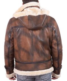 Shop The Men’s Faux Shearling Distressed Brown Leather Jacket - Trendy Leather Jackets
