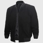 Adam Men’s Black Bomber Suede Jacket - Image 2