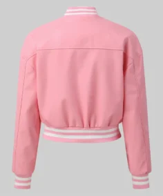 Shop The Women’s Pink Leather Varsity Jacket
