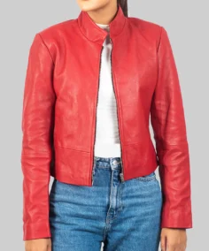 Women’s Red Moto Leather Jacket - Trendy Leather Jackets