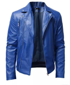 Blue Leather Jacket For Men - Trendy Leather Jackets