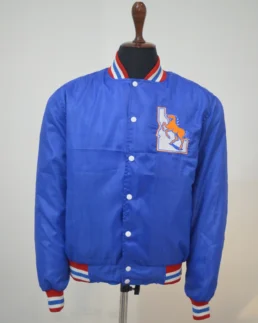 Boise State Broncos Vintage Logo Bomber Jacket Shoot Images Front - Trendy Leather Jackets