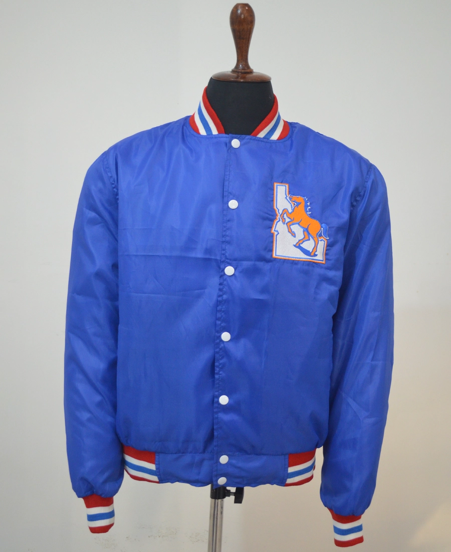 Boise State Broncos Vintage Logo Bomber Jacket Shoot Images Front Boise State Broncos Vintage Logo Bomber Jacket Shoot Images Front - Trendy Leather Jackets