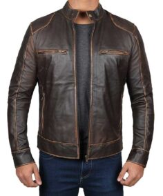 Navarro Dark Brown Cafe Racer Jacket