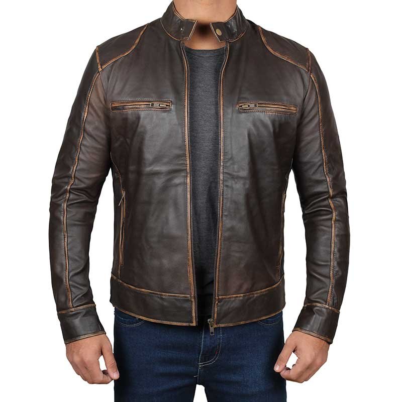 Navarro Dark Brown Cafe Racer Jacket Navarro Dark Brown Cafe Racer Jacket