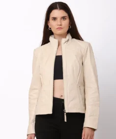 Reilly Cream Classic Leather Jacket - Trendy Leather Jackets