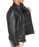 Cowhide Leather Mens Vintage Jacket Side