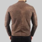 Shop The Men’s Distressed Dark Brown Leather Biker Jacket - Trendy Leather Jackets