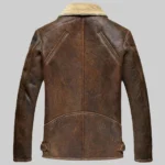Jamie Men’s Distressed Brown Bomber Leather Jacket - Image 2
