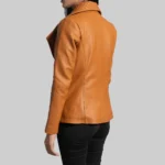 Shop The Women’s Camel Brown Leather Blazer - Trendy Leather Jackets