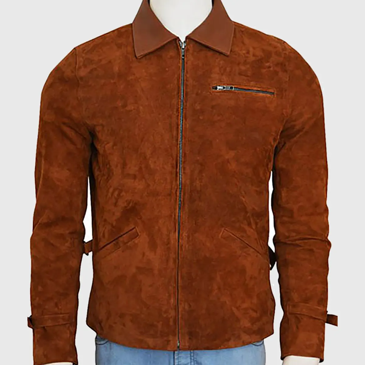Joshua-Mens-Brown-Suede-Jacket-1.Webp Joshua Men’s Brown Suede Jacket - Image 1
