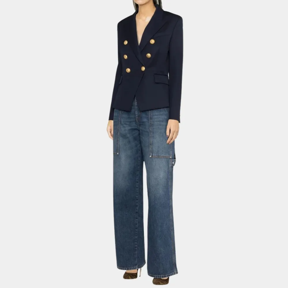 Landman Demi Moore Blue Blazer Landman Demi Moore Blue Blazer
